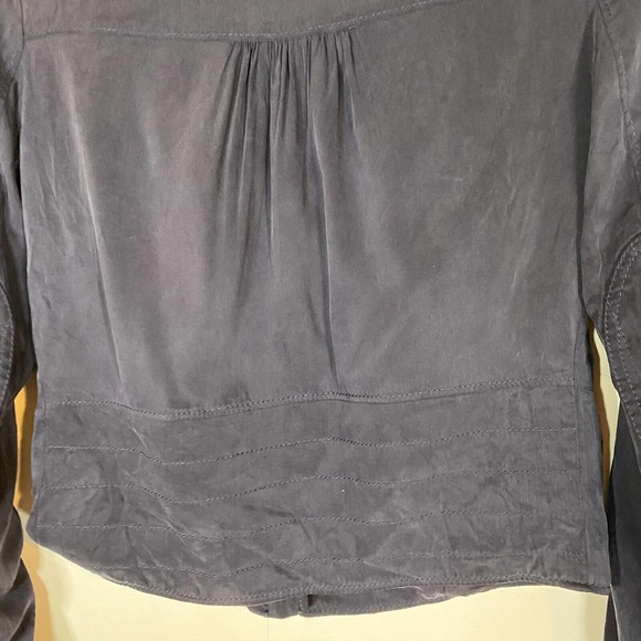 Tart Collection Blazer Jacket Sz Small Lined Navy Blue Asymmetrical Zip Moto - Picture 4 of 7